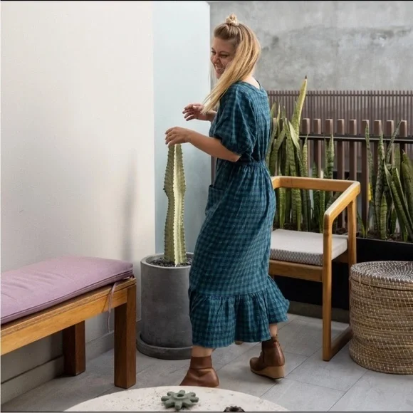 LONGWAY Haven Dress in Green Plaid - Picture 5 of 10